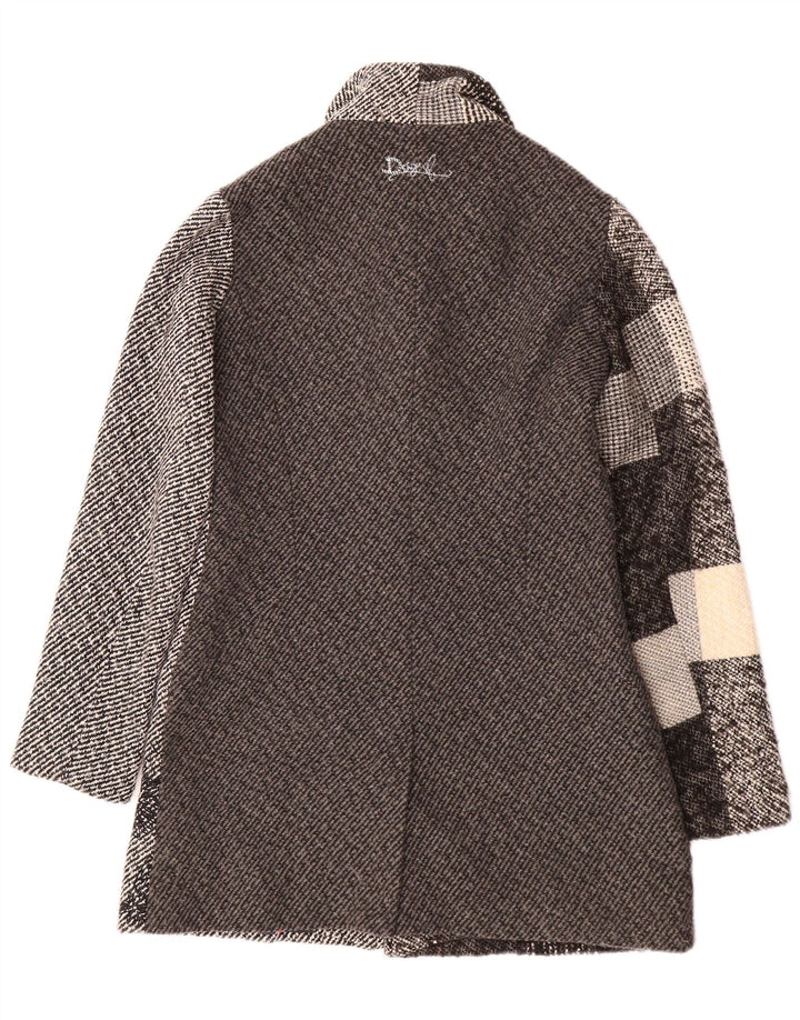 DESIGUAL Abrigo de mujer EU 38 Gris medio Patchwork Poliéster