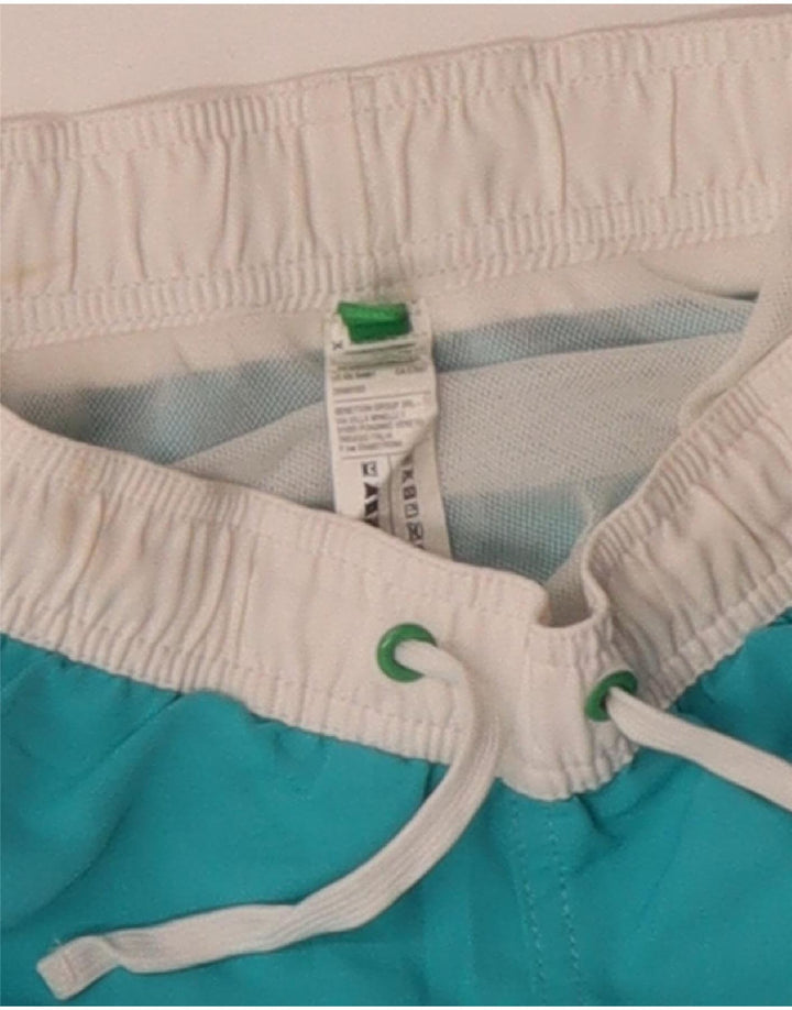 BENETTON Bañador con estampado gráfico para niños 8-9 años Azul Colorblock