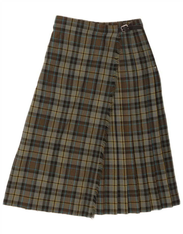 Pringle Falda Cruzada Kilted Para Mujer W26 Lana Nueva A Cuadros Verdes Pequeños