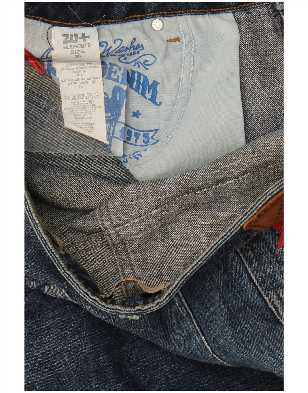 Zu Elements Vaqueros super slim para hombre W36 L34 Algodón azul