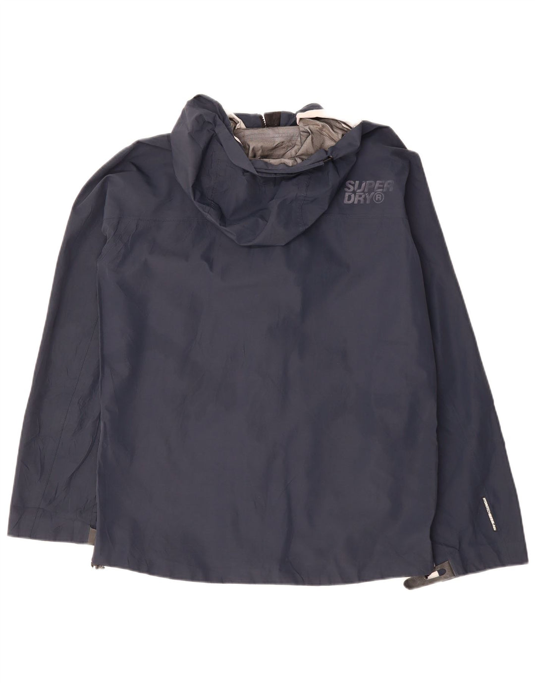 SUPERDRY Chaqueta impermeable con capucha para hombre UK 36 Small Azul marino Poliéster