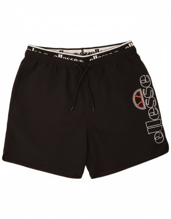 Ellesse Mens Graphic Bañador Shorts Grande Poliéster Negro