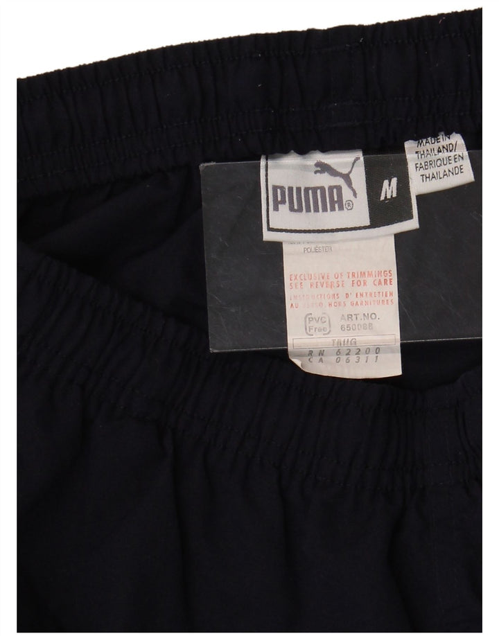 PUMA Pantalones cortos deportivos para hombre Poliéster color block azul marino mediano