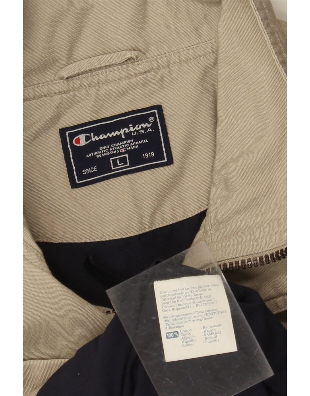 CHAMPION Chaqueta utilitaria para hombre UK 40 Grande Algodón beige