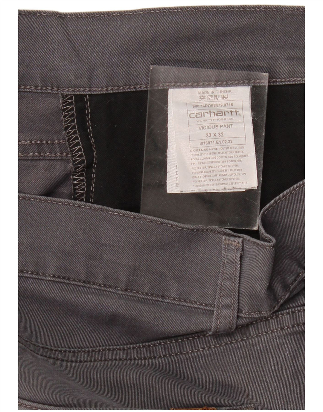 CARHARTT Pantalones informales ajustados para hombre W33 L32 Algodón azul marino