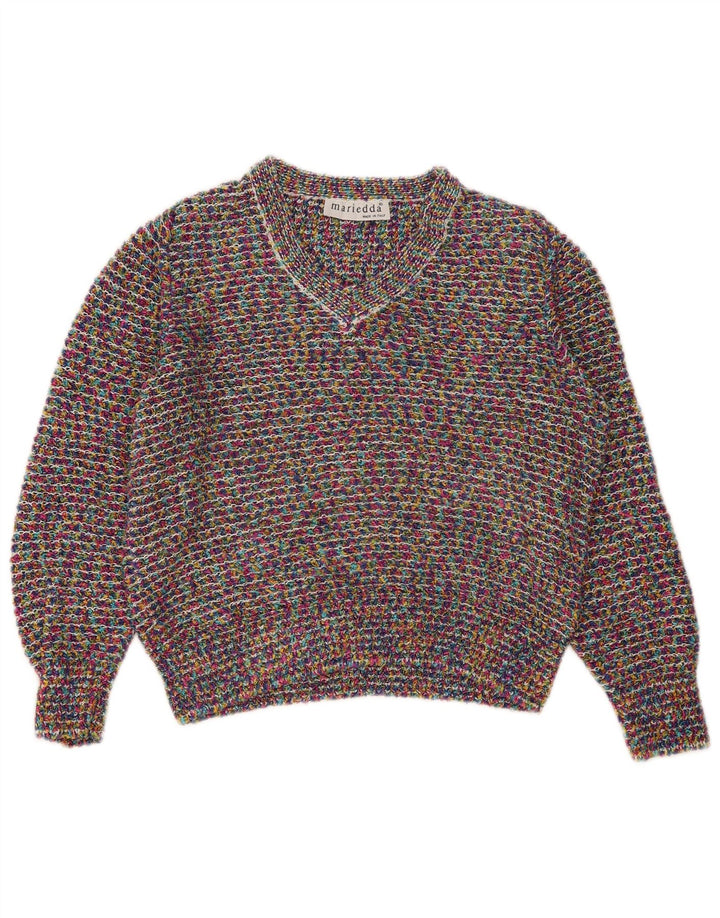 Mariedda Jersey con Cuello en V para Mujer IT 46 Large Multicolor Moteado
