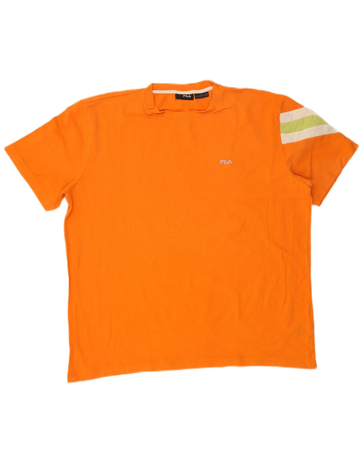 Fila Camiseta Hombre Top XL Naranja Colorblock Algodón