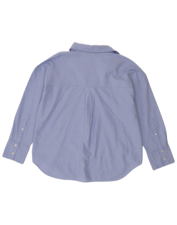 Zara Mujer Camisa Extragrande UK 6 XS Algodón Azul