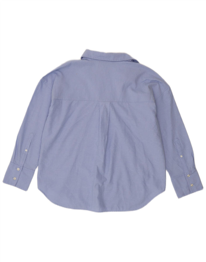 Zara Mujer Camisa Extragrande UK 6 XS Algodón Azul
