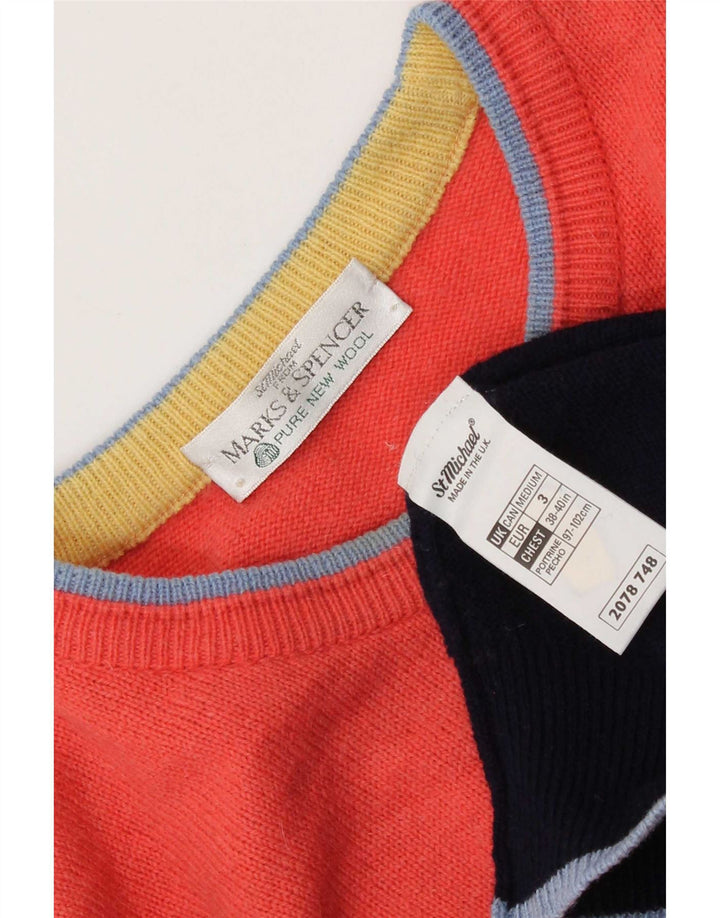 Marks & Spencer - Jersey de golf con cuello redondo para hombre, talla mediana, multicolor