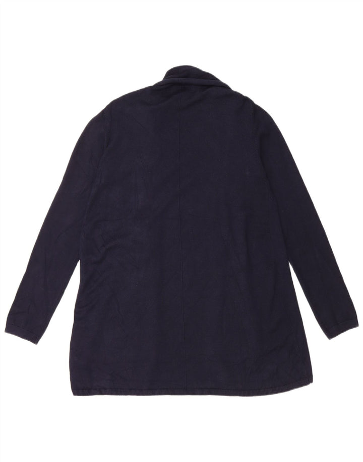 Zara Mujer Cárdigan Abierto Suéter UK 44 Grande Azul Marino
