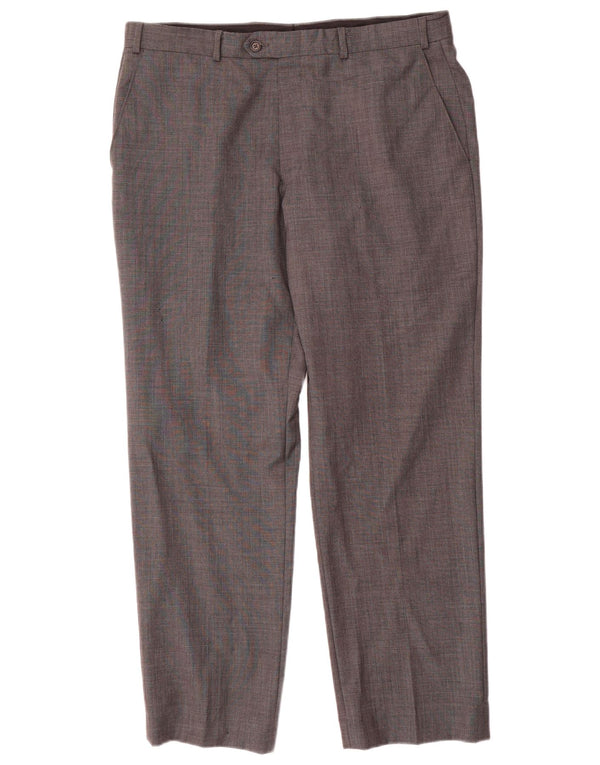 Ralph Lauren Pantalón de traje recto para hombre W36 L30 Lana gris