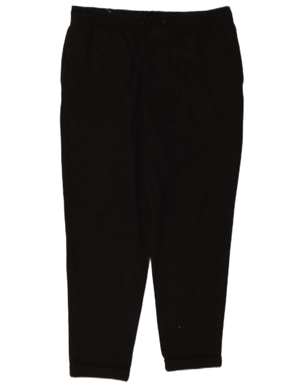 Zara Mens Tapered Chino Pantalones Grande W32 L28 Poliéster Negro