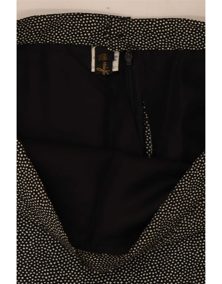 Mario Pucci Cecconi Conjunto de falda de 2 piezas para mujer IT 46 Large W30 Black Spotted