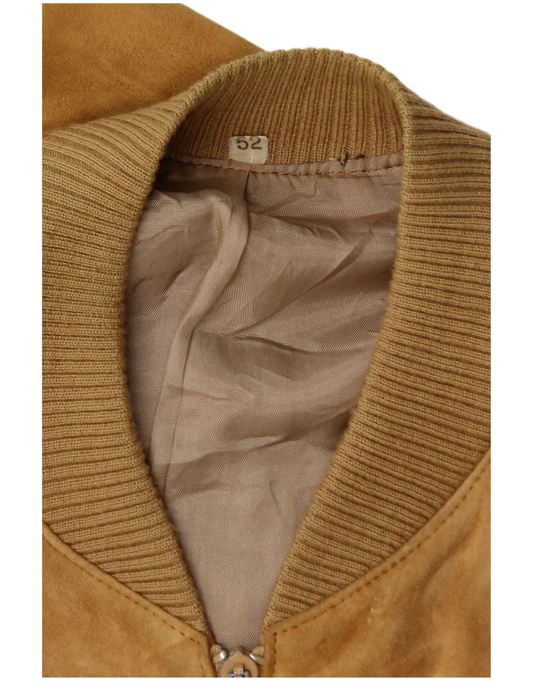 Chaqueta bomber de ante vintage para hombre IT 52 XL Beige