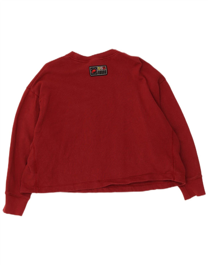 Nike - Sudadera extragrande con estampado gráfico para mujer, talla 40, color rojo mediano