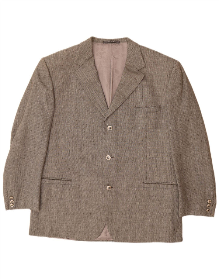 VERSACE Chaqueta tipo blazer de 3 botones para hombre UK 42 XL Lana gris