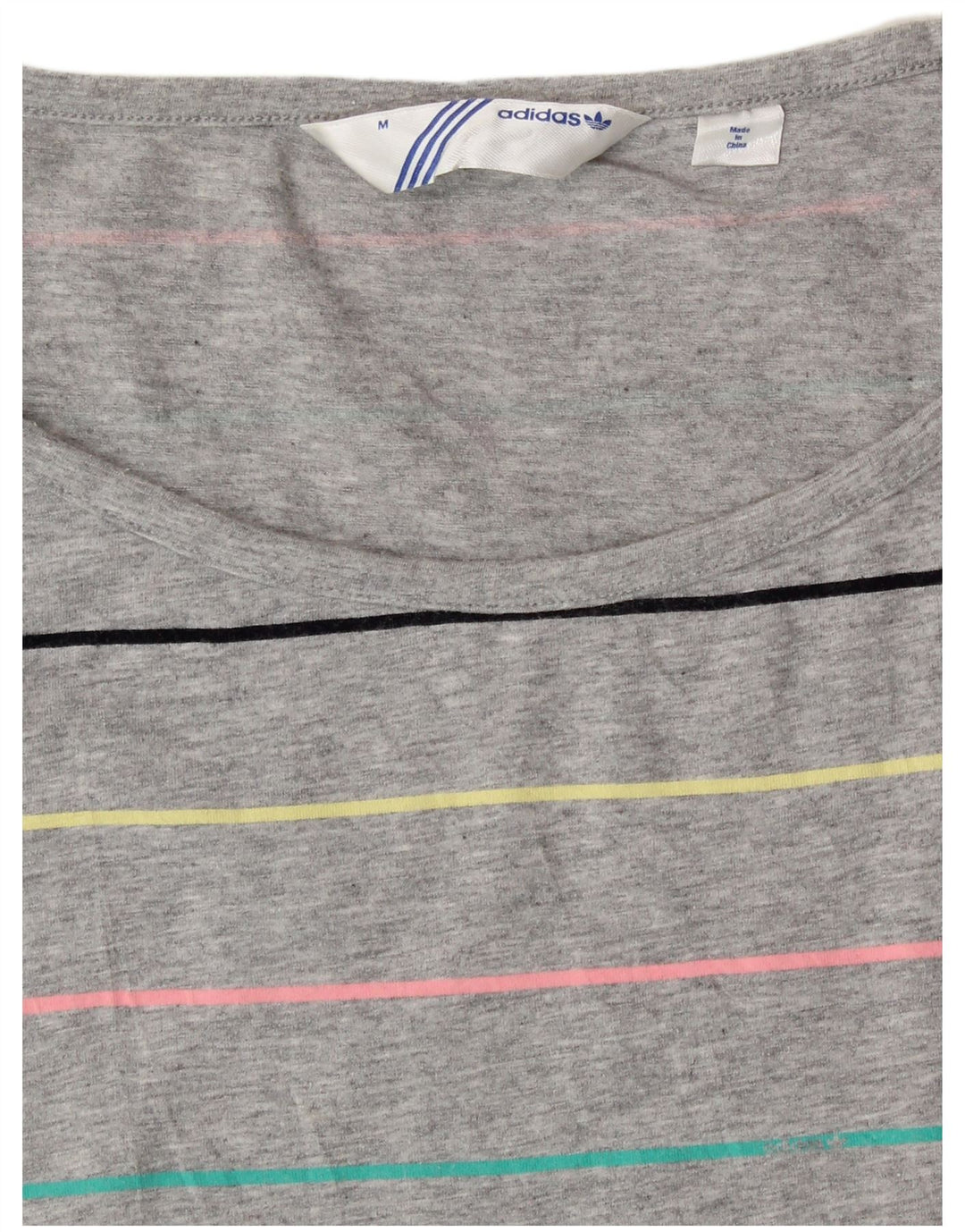 Vestido tipo camiseta para mujer ADIDAS UK 44 Algodón a rayas gris medio