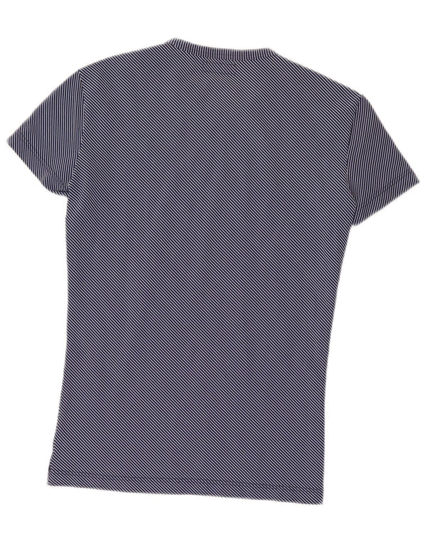 Emporio Armani Camiseta para mujer Top UK 12 Medium Azul marino Rayas