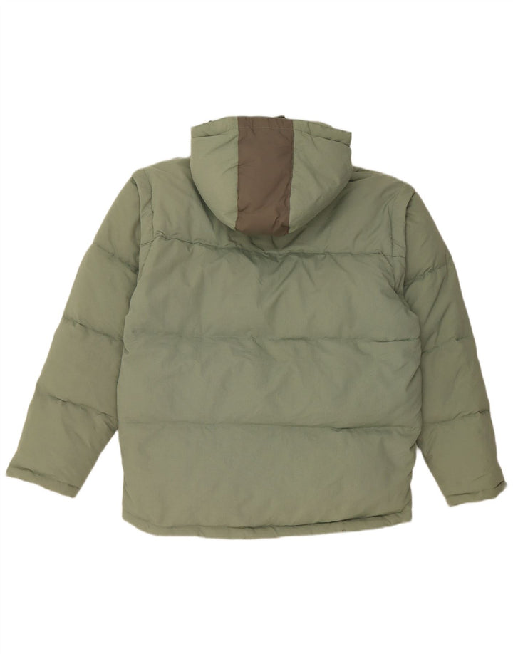 Fila Chaqueta acolchada con capucha para hombre UK 36 Small Verde Poliamida