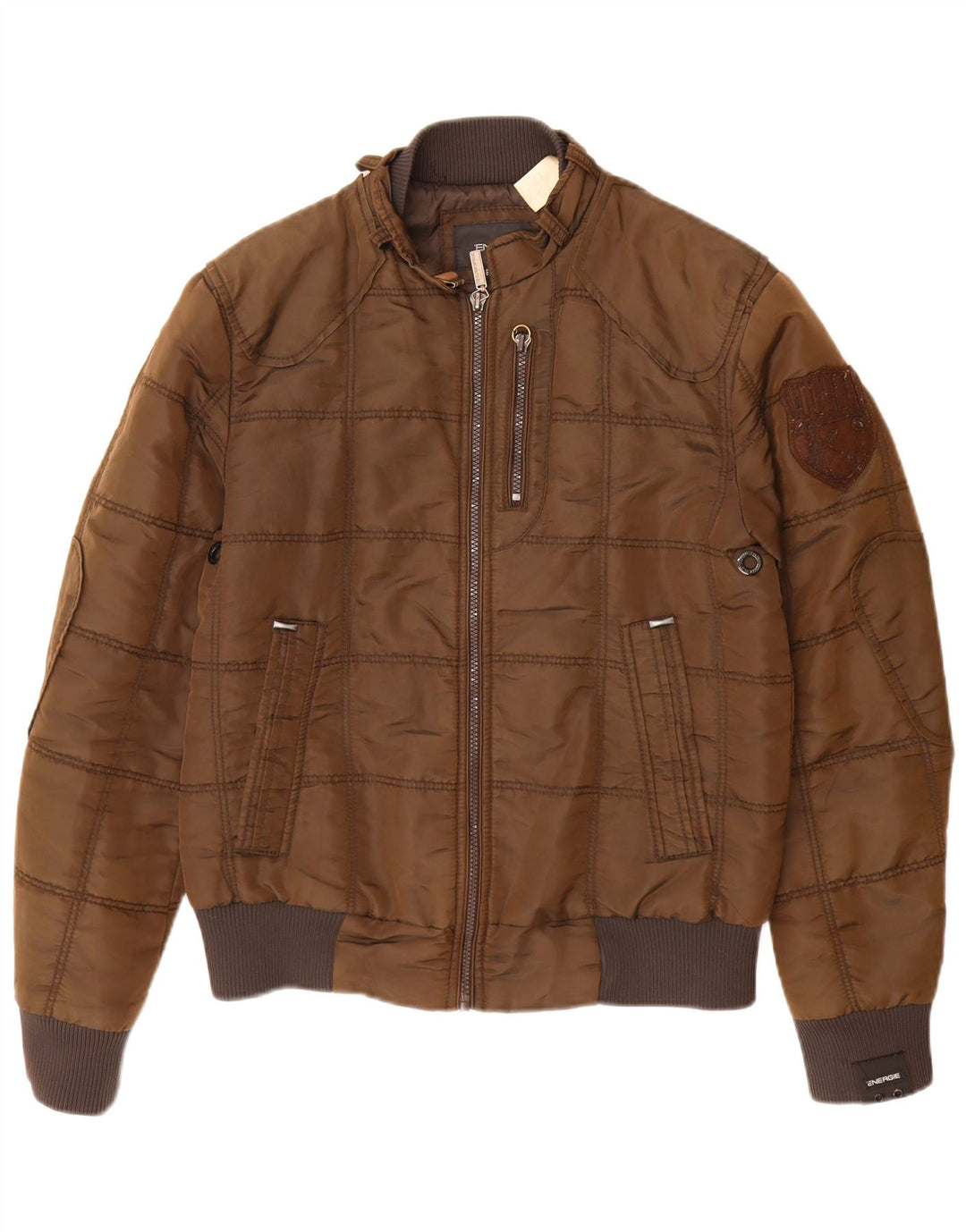 ENERGIE Chaqueta Bomber para Hombre UK 38 Marrón Medio Poliamida