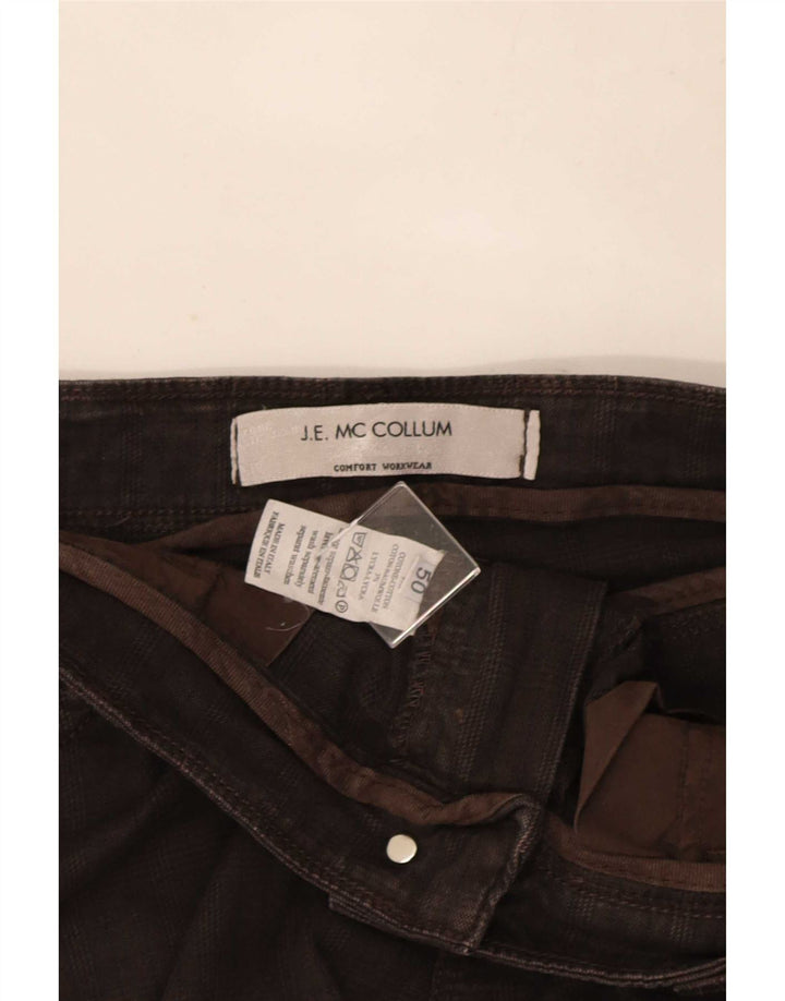J.E. Mc Collum Pantalones casuales para hombre IT 50 Large W36 L32 Brown Check