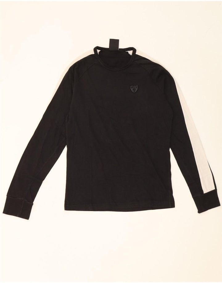 Datch Hombre Top Manga Larga Algodón Color Block Medio Negro