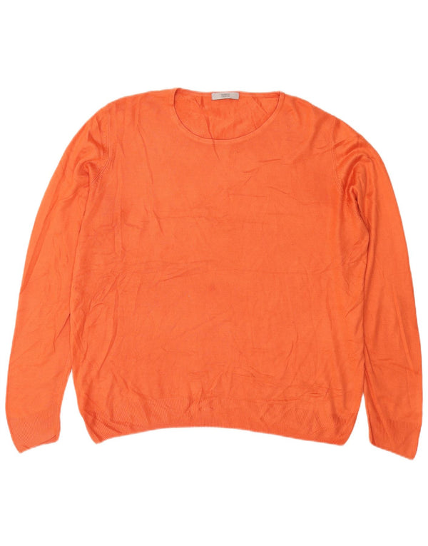 Marks & Spencer Womens Oversized Boat Neck Jumper Sweater UK 18 XL Orange