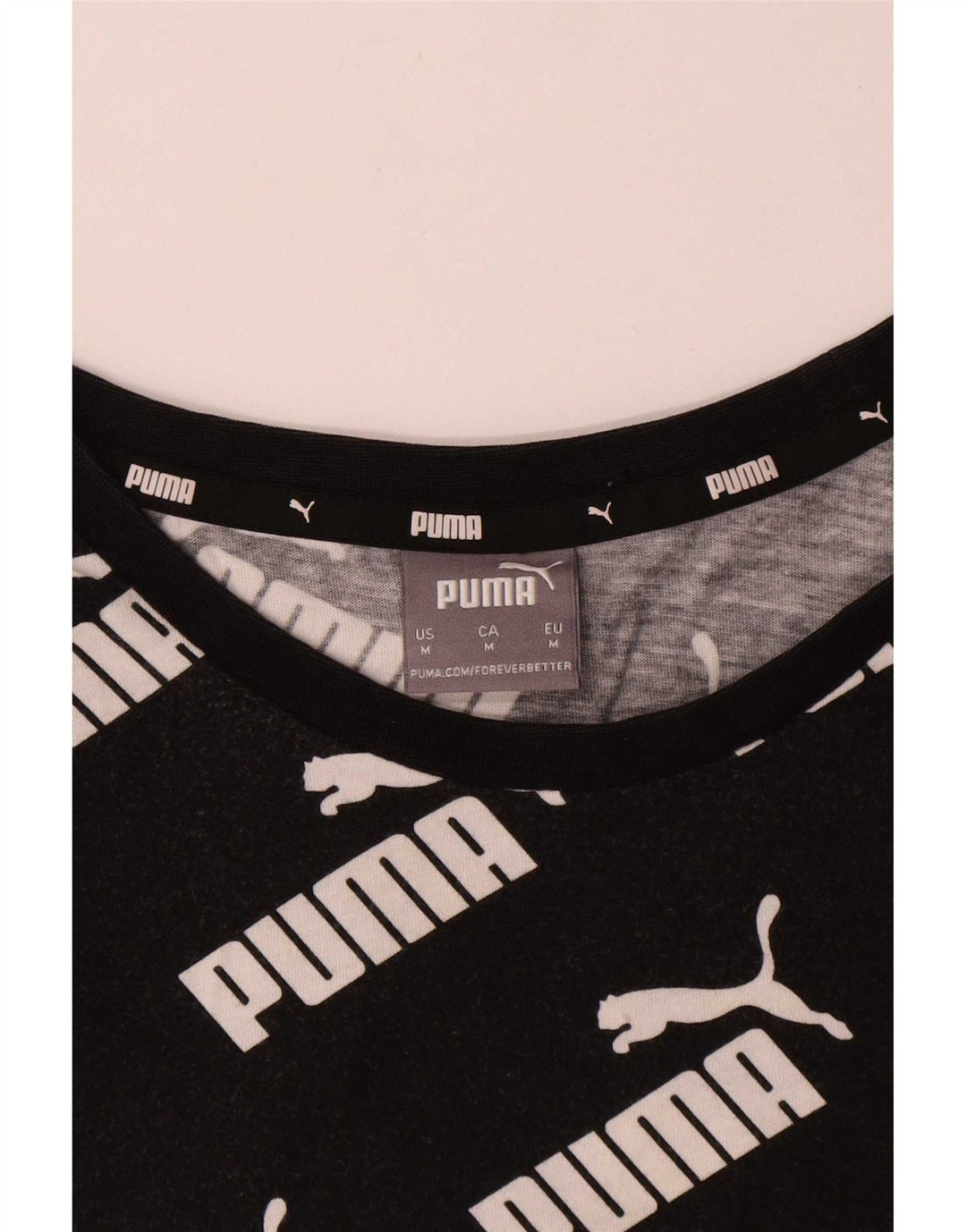 Puma Camiseta gráfica para hombre Top Medium Black Cotton