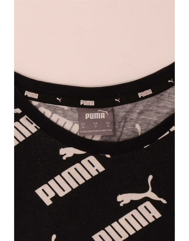 Puma Camiseta gráfica para hombre Top Medium Black Cotton