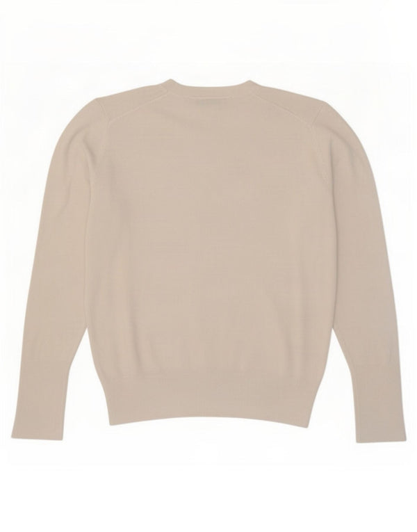 Zara - Jersey de cuello redondo para mujer, talla 40, talla grande, viscosa blanca