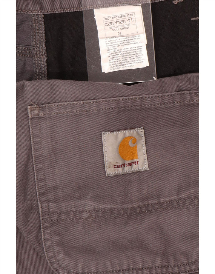 Carhartt Pantalones cortos casuales para hombre W32 Algodón gris medio