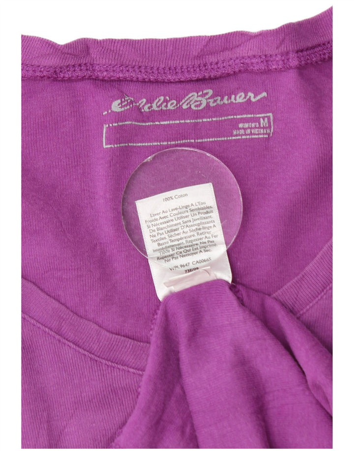 EDDIE BAUER Top de mujer de manga larga UK 14 Algodón morado medio