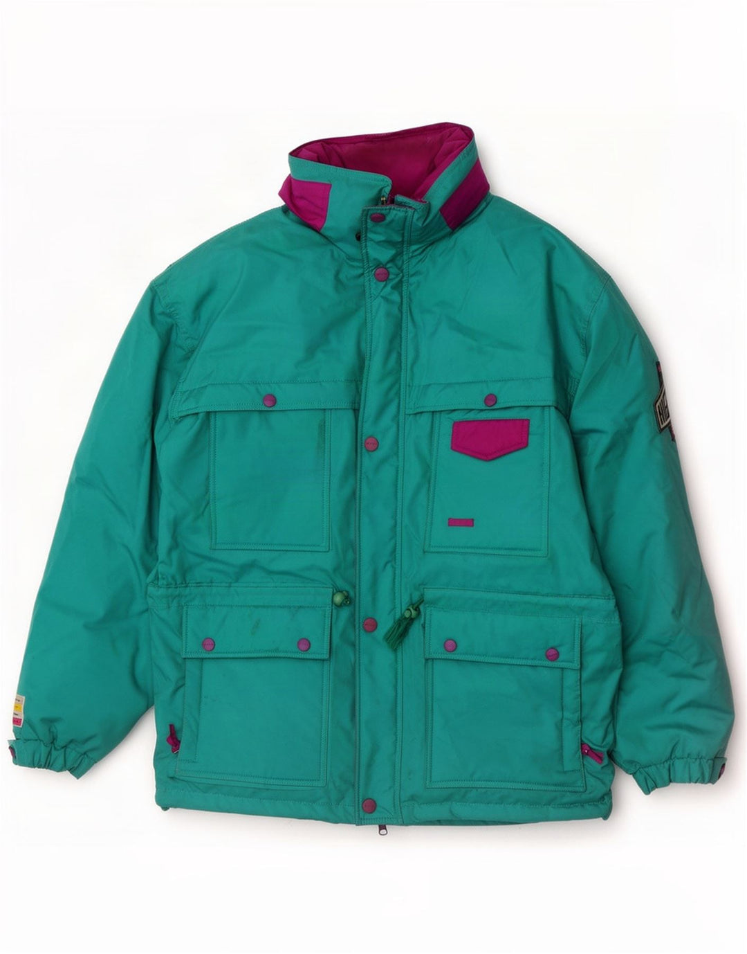 Ellesse Chaqueta de esquí con capucha gráfica para hombre IT 50 Large Green Colourblock