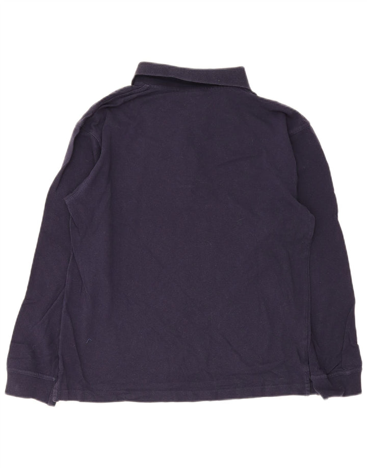Polo Reebok de manga larga para hombre, algodón azul marino medio