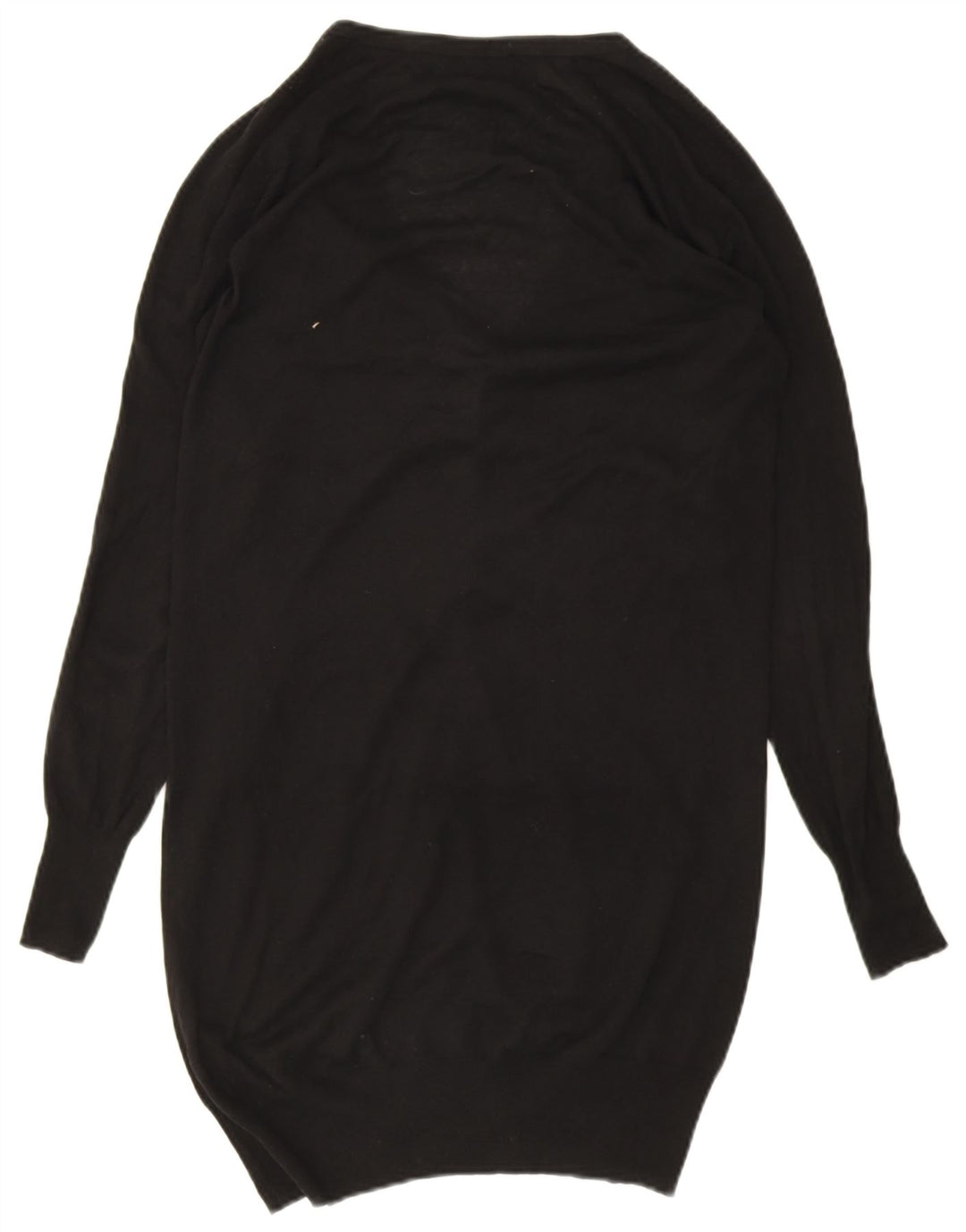 Zara Mujer Jersey Cárdigan Largo UK 40 Mediano Seda Negra