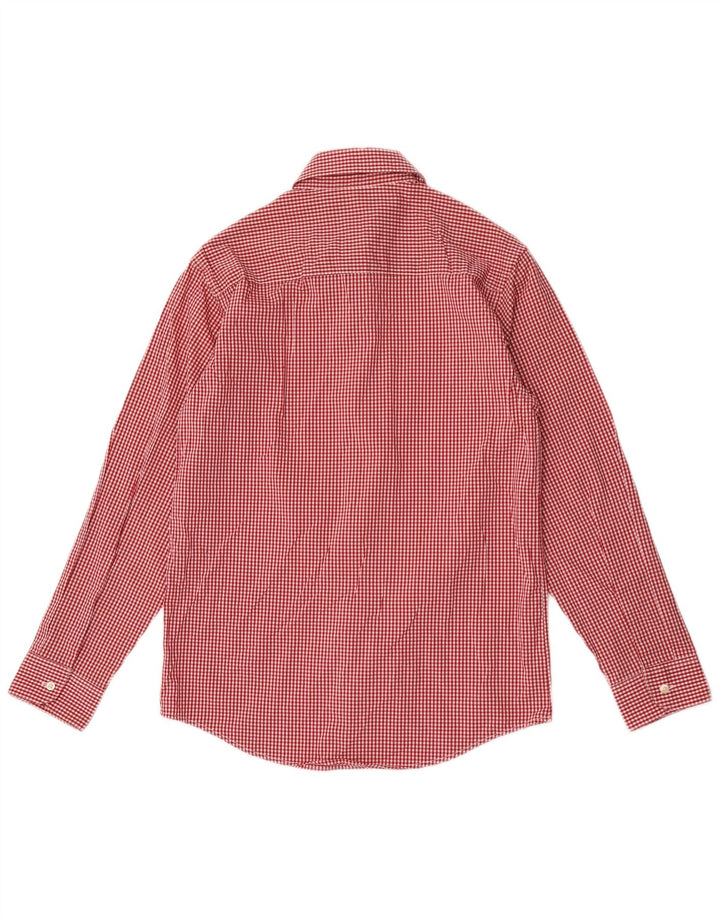 Chaps Camisa elástica para niños de 12 a 13 años, tamaño grande, algodón a cuadros, color rojo