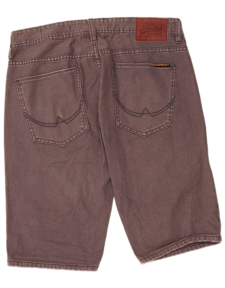 SUPERDRY Pantalones cortos de mezclilla ajustados para hombre W34 Algodón gris grande