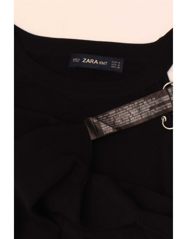 Zara Top De Un Hombro Para Mujer UK 42 Viscosa Negra Mediana