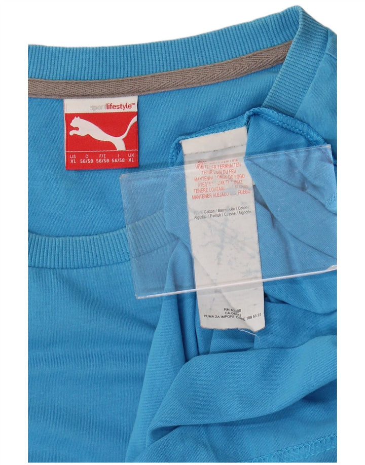 Puma Camiseta gráfica para hombre Top XL Algodón azul