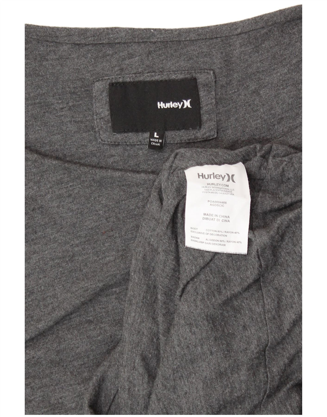 HURLEY Girls Long Sleeve T-Shirt Dress 12-13 Years Large Grey Cotton Vintage Hurley and Second-Hand Hurley from Messina Hembry 