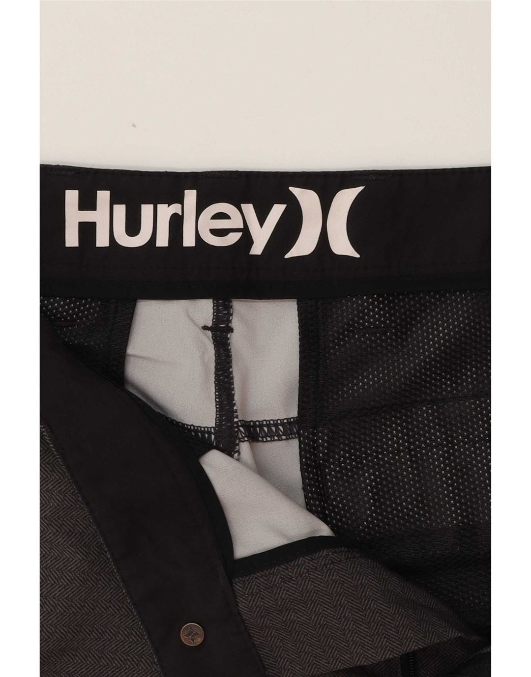 Hurley Pantalones cortos chinos para hombre W33 Poliéster geométrico gris medio