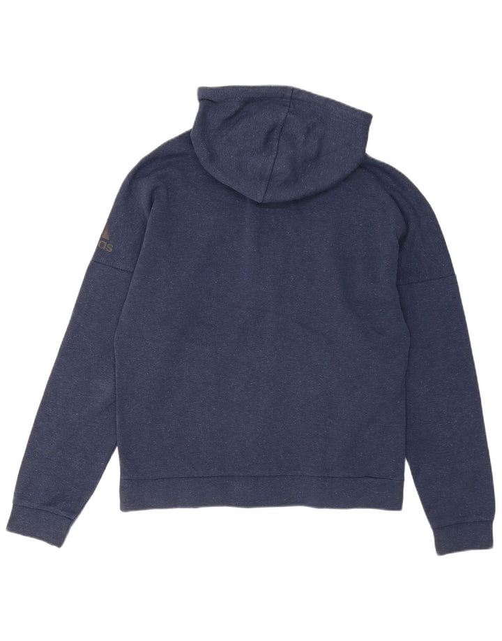 Adidas Hombre Zip Sudadera Con Capucha Suéter Medio Azul Marino Moteado