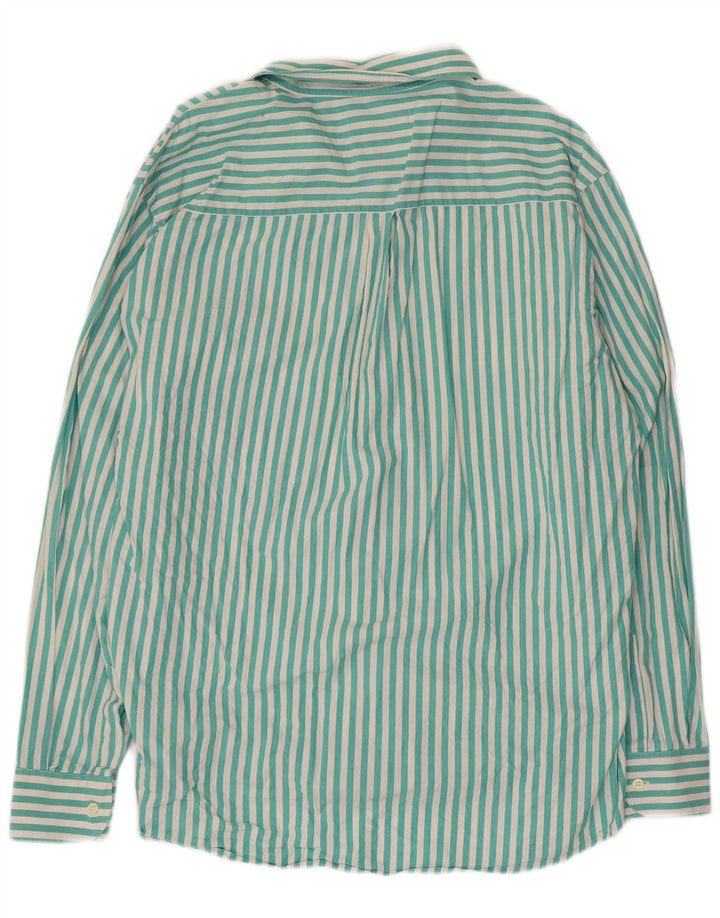 Camisa Vintage Hombre 2XL Rayas Turquesa