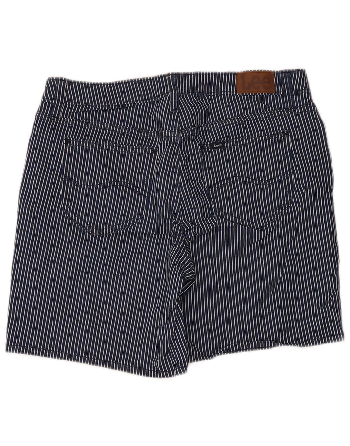 Lee Pantalones cortos casuales de talle medio y ajuste regular para mujer W34 Grande Azul marino a rayas