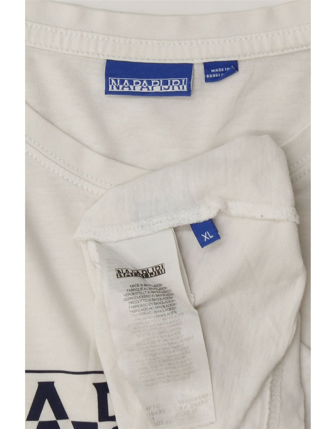 Napapijri Hombre Camiseta Gráfica Top XL Blanco Algodón