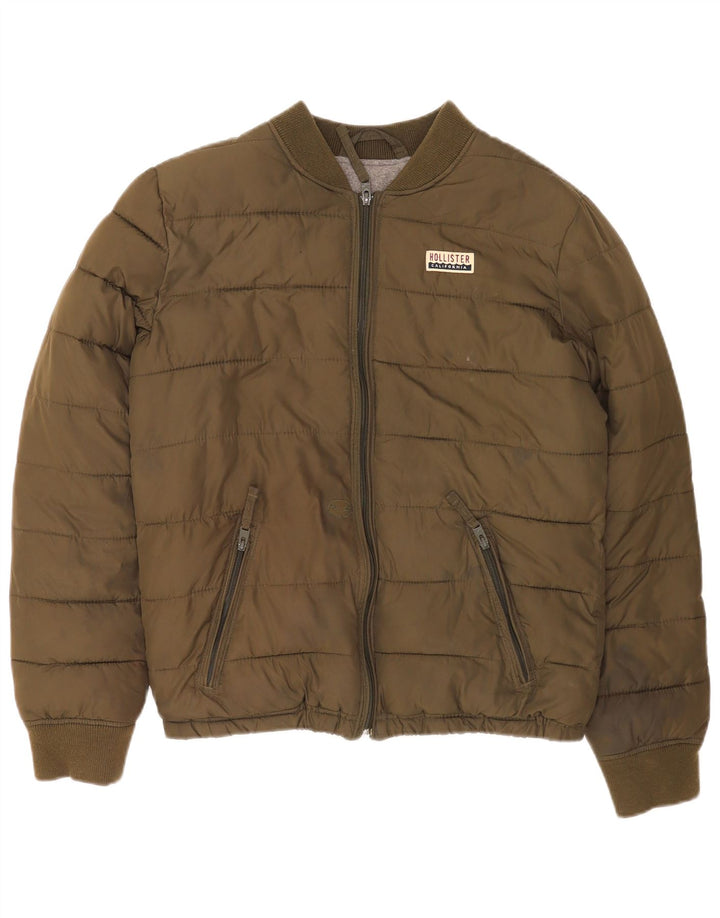 Hollister Chaqueta acolchada para hombre UK 38 Poliéster caqui medio