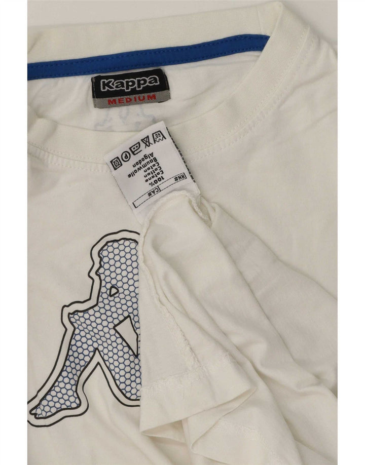 Kappa Hombre Camiseta Gráfica Top Medium Blanco Algodón