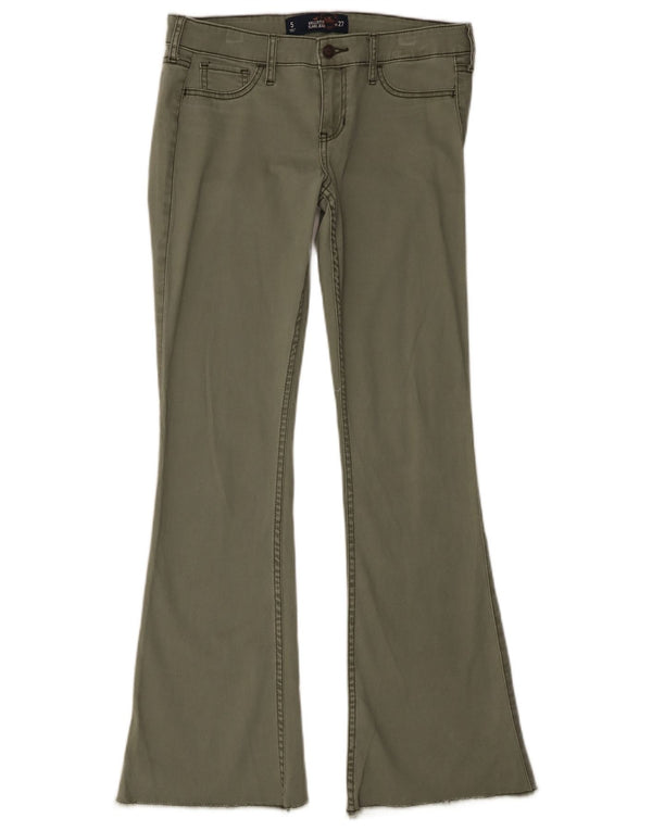 Hollister Jeans Acampanados para Mujer US 5 Small W27 L31 Algodón Caqui