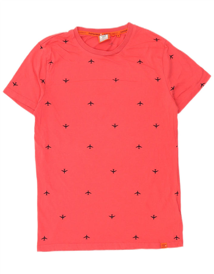 SUPERDRY Camiseta gráfica para hombre Top mediano de algodón rojo